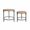 Deluxdesigns Meatl and Wood Accent Table - Set of 2 DE3068584